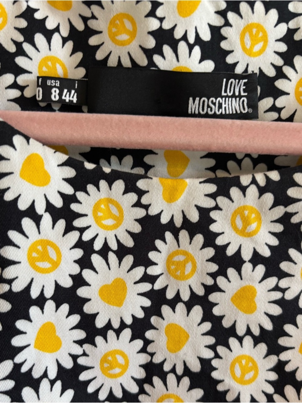 LOVE MOSCHINO Daisy-Print Mini Fit & Flare Dress Size 44/ 8 US - Picture 4 of 9